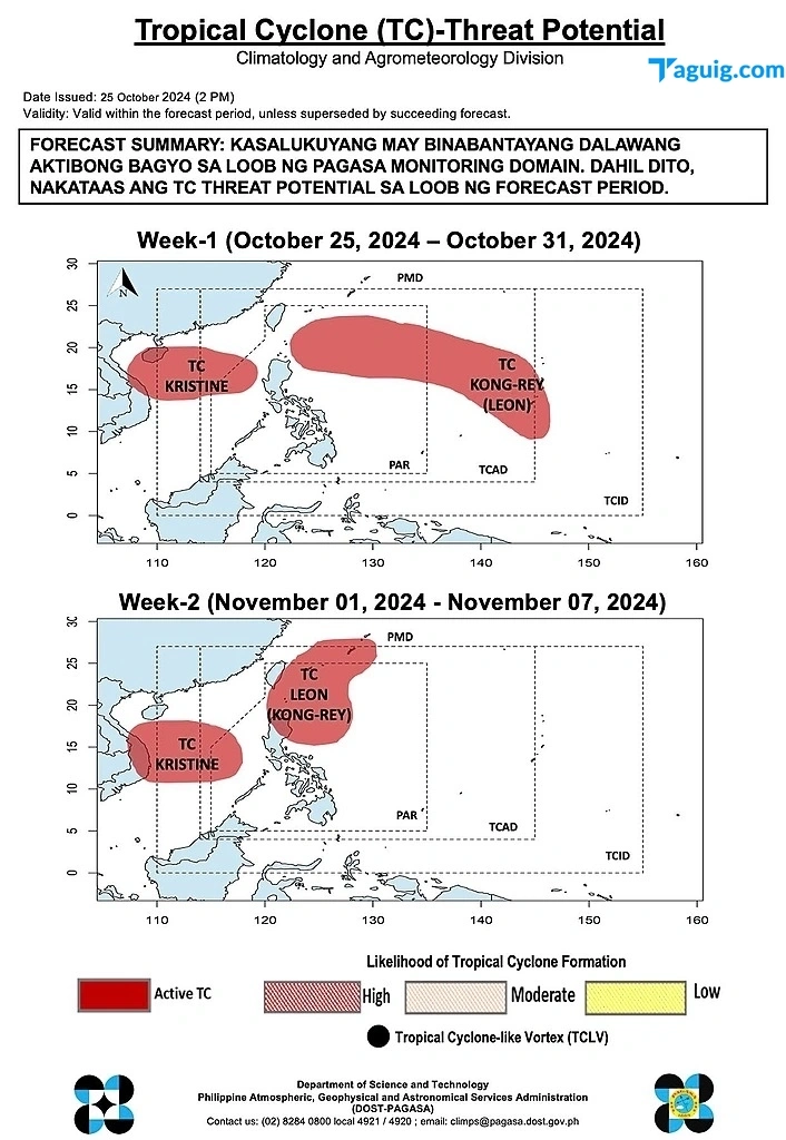 Bagyong Kristine At Leon, Aktibong Bagyo Sa Susunod Na Dalawang Linggo ...